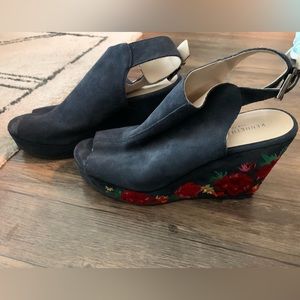 Navy Floral Wedge- Cole Haan
